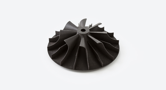 nylon 3d printed automotive fan part produced by protolabs