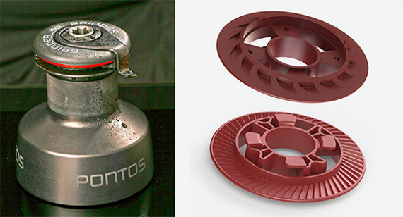 Injection molded part serves as the winch's clutch.