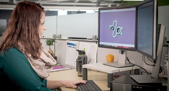 in-house engineer reviewing cad