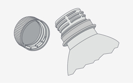 plastic molded threads on soda caps and bottles