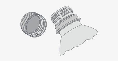 plastic molded threads on soda caps and bottles