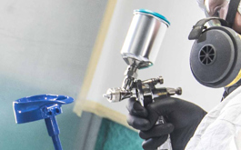 technician color coating 3D-printed part