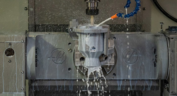 3d printed part in machine utilizing protolabs secondary operations