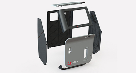 3d printed parts and injection molding casing manufactured by Protolabs for HemoSonics medtech device