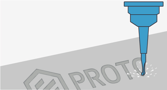 小工具直径增加加工时间信用卡诈骗罪r removing text or logos from machined prototypes.