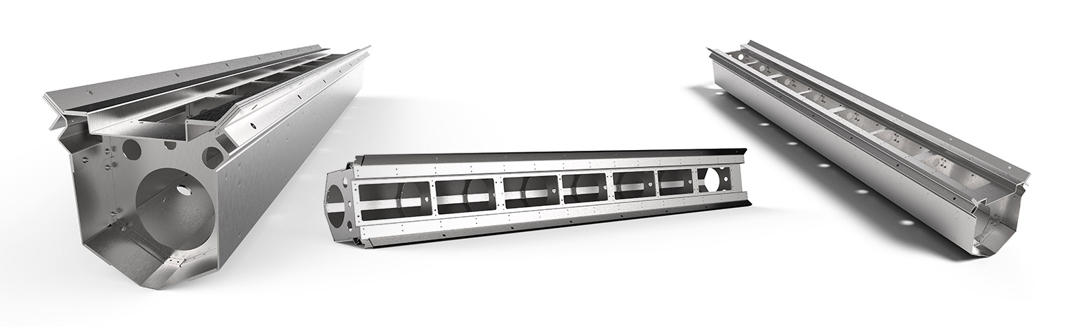 3d rendering of protolabs rapid sheet metal parts made out of aluminum for Lockheed Martin and NASA Gateway port