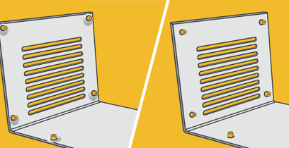 hardware on sheet metal material