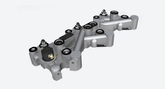 连续3 d CAD的渲染引擎刹车组件ced by Jacob's vehicle, manufactured by Protolabs