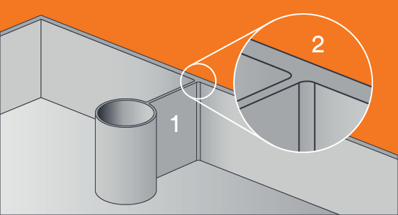 Injection moulding design with fillets