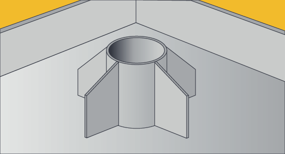 Injection moulding design with gusset