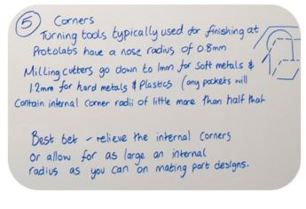 Corners on CNC parts