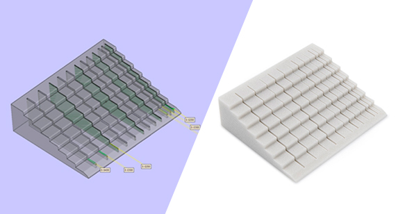 Channel gaps are important to consider when designing for 3D-printed nylon parts.