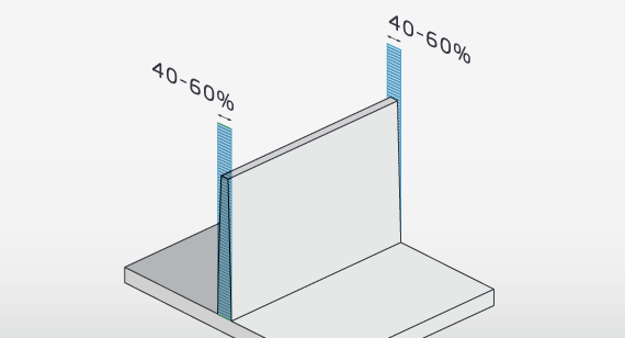 Uniform wall thickness in injection moulding