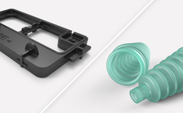 Thermoplastic and thermoset materials used for parts in injection molding
