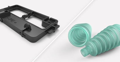 Thermoplastic and thermoset materials used for parts in injection molding