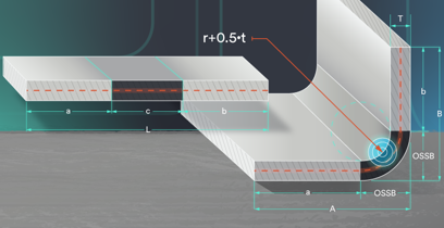 Bend radius for sheet metal fabrication