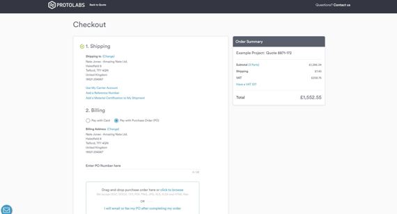 2.0 CNC订购和结账