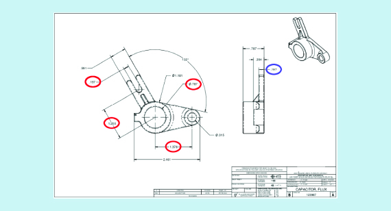 红色和蓝色圆圈表示特定的设计偏好