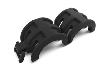 black nylon part with hinge