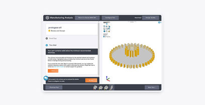 Screenshot of Protolabs platform