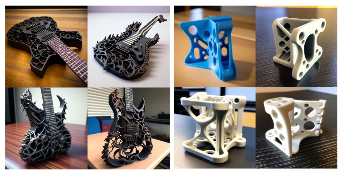 黑色吉他和3D打印部件