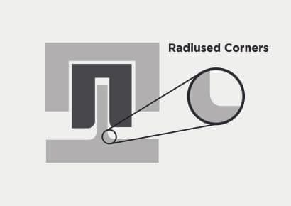 Example of radiused corners