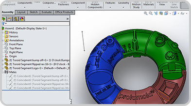 3D model of Protolabs' Torus assembly in Solidworks