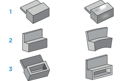 From left to right, Figure 1 represents a part designed with thick features and the resulting sink once molded. Figure 2 also shows a part designed with thick features, but this time the warp that occurs once molded. Image 3 demonstrates how coring out thick features helps create an optimally molded part.