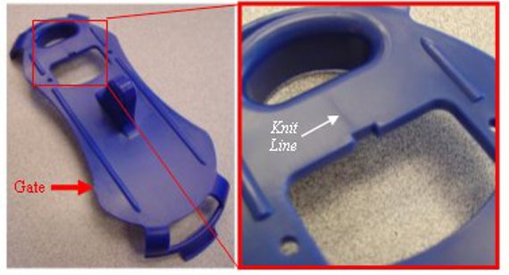 Example of a knit line