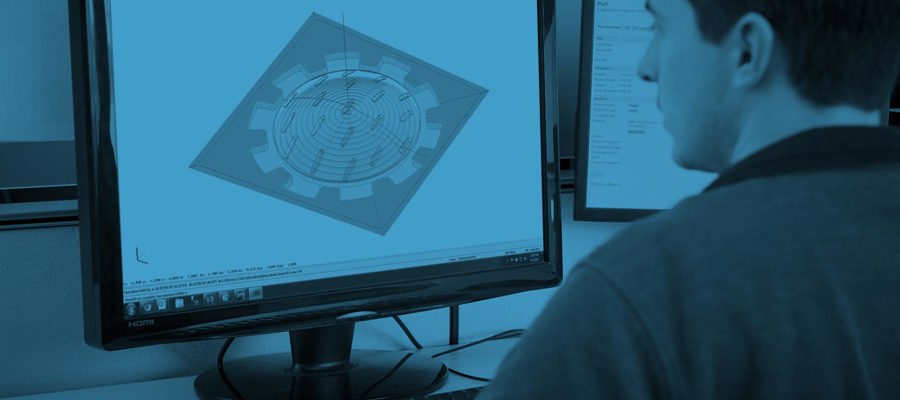 application engineer reviewing CAD file