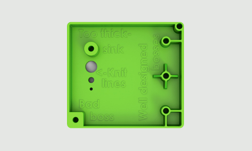 Design Cube具有几种塑料boss设计