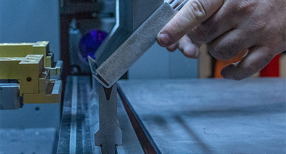 Sheet metal being bent