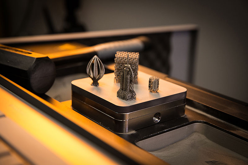 Pièces imprimées en impression 3D par frittage de poudre métallique