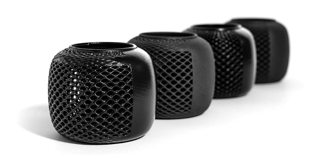 Black 3D printed parts