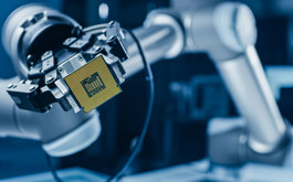 Robot arm holding chip