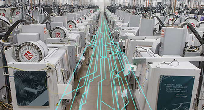 Machines in a manufacturing facility